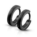 Černé ocelové náušnice - kroužky š. 2.5mm