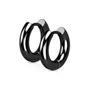 Černé ocelové náušnice kroužky 16mm
