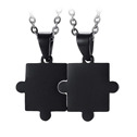 Černé ocelové přívěsky - puzzle