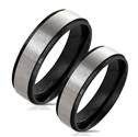 Černé ocelové prsteny - pár OPR0075