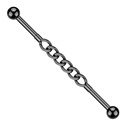 Černý industrial piercing řetěz