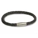 Černý kožený náramek, délka 21 cm 0347-0121