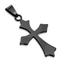 Černý ocelový přívěšek - kříž