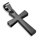 Černý ocelový přívěsek - křížek