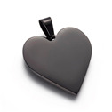 Černý ocelový přívěšek srdce
