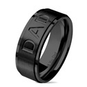 Černý ocelový prsten 