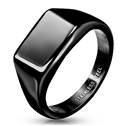 Černý ocelový prsten s možností rytiny