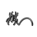 Černý piercing do nosu pavouček