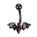Černý piercing do pupíku netopýr - TITAN