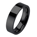 Černý prsten wolfram, šíře 6 mm, vel. 48