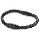 Černý splétaný kožený náramek 0347-0719
