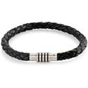 Černý splétaný kožený náramek 0347-0821