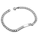 Dámský ocelový náramek s destičkou, délka 19 cm