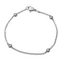Dámský ocelový náramek s kuličkami, délka 16 cm