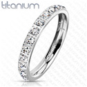 Dámský prsten titan se zirkony, vel. 50