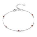 Dámský stříbrný náramek s červenými zirkony