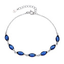 Dámský stříbrný náramek s modrými kamínky