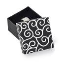 Dárková krabička na prsten černá s ornamenty