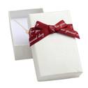 Dárková krabička na soupravu šperků, bílá s červenou mašlí