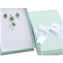 Dárková krabička na soupravu, zelená s bílou mašlí
