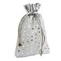 Dárkový sáček s puntíky stříbrný 100 x 140 mm