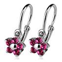 Dětské náušnice stříbrné - kytičky, Crystals from SWAROVSKI®, barva: Rose