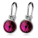 Dětské stříbrné náušnice, Crystals from SWAROVSKI®, barva: Fuchsia