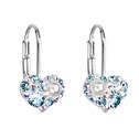 Dívčí stříbrné náušnice srdíčka s krystaly Crystals from Swarovski® AQUAMARINE AB