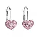 Dívčí stříbrné náušnice srdíčka s krystaly Crystals from Swarovski® Rose