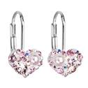 Dívčí stříbrné náušnice srdíčka s krystaly Crystals from Swarovski®, ROSE AB