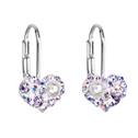 Dívčí stříbrné náušnice srdíčka s krystaly Crystals from Swarovski® VIOLET AB