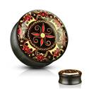 Dřevěný plug do ucha Ebony Wood