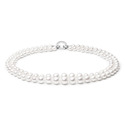 Dvojitý perlový náhrdelník z pravých říčních perel