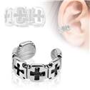 Falešný piercing do ucha - klips s kříži