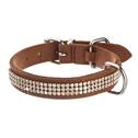 Hnědý psí obojek s krystaly Crystals from Swarovski®