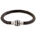 Hnědý splétaný kožený náramek 0347-0921