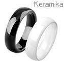 Keramické snubní prsteny černý a bílý - pár