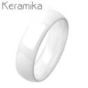 KM1013-6 Dámský keramický prsten bílý, šíře 6 mm