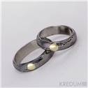 Kované prsteny Damasteel PRIMA zlatý suk - pár
