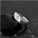 Kovaný Damasteel prsten Intimity Slim, diamant 2,7 mm