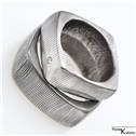 Kovaný prsten damasteel - Kulatýčtvereček