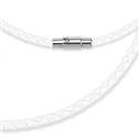Kožená splétaná šňůrka bílá, délka 50 cm