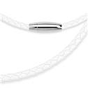 Kožená splétaná šňůrka bílá, délka 50 cm