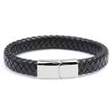Kožený náramek splétaný černý