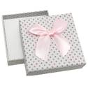 Krabička na soupravu šperků bílá, šedé a růžové puntíky