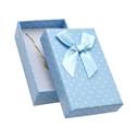 Krabička na soupravu šperků modrá, s puntíky
