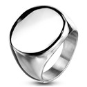 Kruhový pečetní ocelový prsten, vel. 57