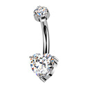 Luxusní piercing do pupíku s Moissanity 1.00ct, TITAN