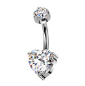 Luxusní piercing do pupíku s Moissanity 2.50ct, TITAN