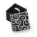 Malá dárková krabička na prsten černá s ornamenty
